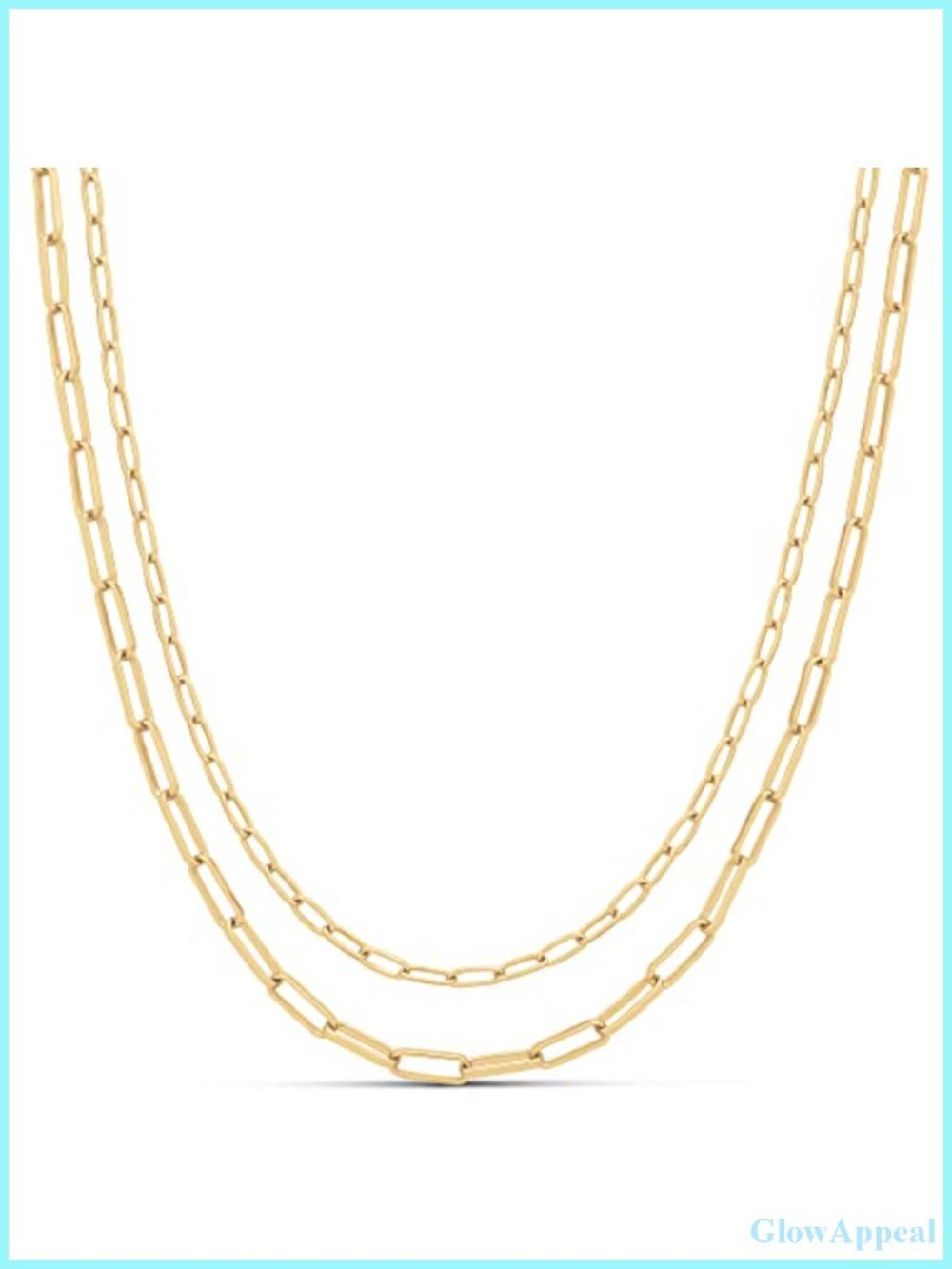 Sterling Silver 2 Row Layered Chain Necklace 16 Inch
